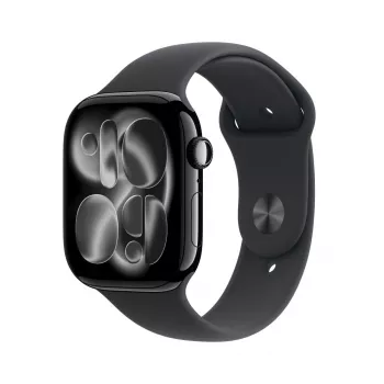 APPLE Watch Series 11 GPS 46mm Jet Black Aluminium korpuss ar Black Sport S/M siksniņu