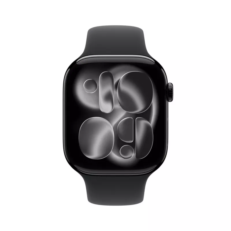 APPLE Watch Series 11 GPS 46mm Jet Black Aluminium korpuss ar Black Sport S/M siksniņu