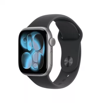 APPLE Watch S11 (2025) GPS 42mm Kosmosa Pelēks Alumīnija Korpuss Ar Sporta Siksniņu S/M - Melna