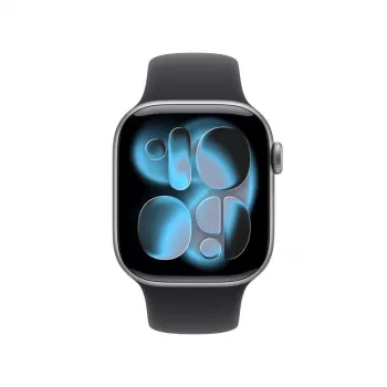 APPLE Watch S11 (2025) GPS 42mm Kosmosa Pelēks Alumīnija Korpuss Ar Sporta Siksniņu S/M - Melna