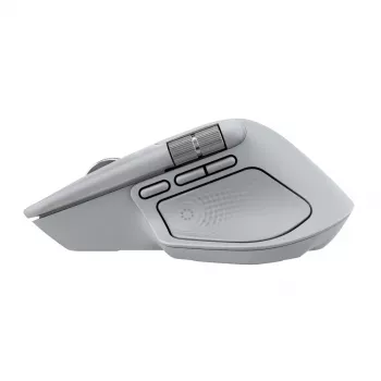 Logitech pele MX Master 4 — labā roka, lāzera 8000 DPI, RF bezvadu + Bluetooth, 8 pogas, pelēka