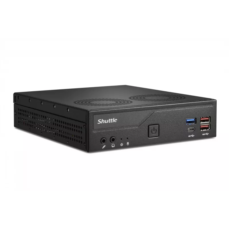 Shuttle Slim PC DH770, LGA1700, 2x HDMI, 2x DP, 2x 2.5G LAN, 2x COM, 8x USB, 1x 2.5 inch, 2x M.2, 24/7 darbība, iekļauts VESA stiprinājums