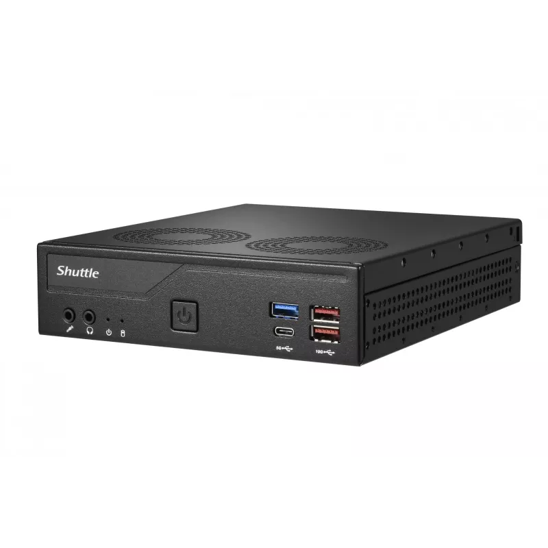 Shuttle Slim PC DH770, LGA1700, 2x HDMI, 2x DP, 2x 2.5G LAN, 2x COM, 8x USB, 1x 2.5 inch, 2x M.2, 24/7 darbība, iekļauts VESA stiprinājums