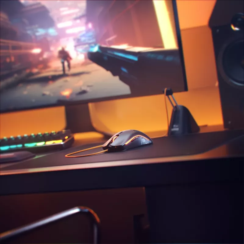 Glorious Gaming Glorious Model O Peles Regulārā (Melna), Labā roka, Optiskā, USB Type-A, 12000 DPI, Melna