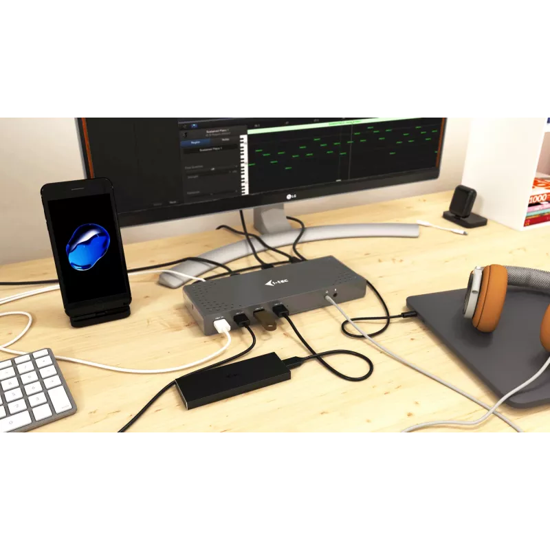 i-tec USB 3.0 / USB-C / Thunderbolt 3 Divu Displeju Dokstacija