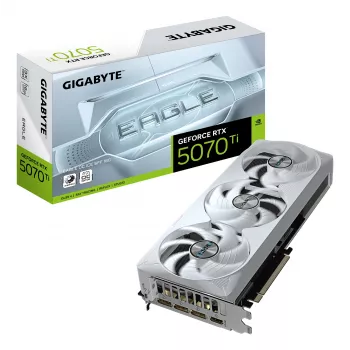 GIGABYTE GeForce RTX 5070 Ti EAGLE OC ICE SFF 16G videokarte - 16GB GDDR7, 256bit, PCI-E 5.0, 2542 MHz kodola frekvence, 3 x DP 2.1a, 1 x HDMI 2.1b, NVIDIA DLSS 4, GV-N507TEAGLEOC ICE-16GD