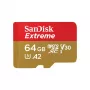 SanDisk Extreme microSDXC 64GB atmiņas karte ar SD adapteri, 170 MB/s lasīšana, 80 MB/s rakstīšana, A2, C10, V30, UHS-I U3