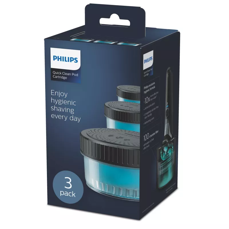 Philips Quick Clean Pod kasetne CC13/50 3 iepakojums elektrisko skuvekļu galviņu tīrīšanai