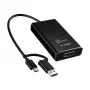 j5create JVA11-N 4K HDMI™ uztveršanas adapteris, melns, USB 3.2 Gen 1 (3.1 Gen 1), 3840 x 2160 pikseļi, alumīnijs, 0.19 m, Taivāna