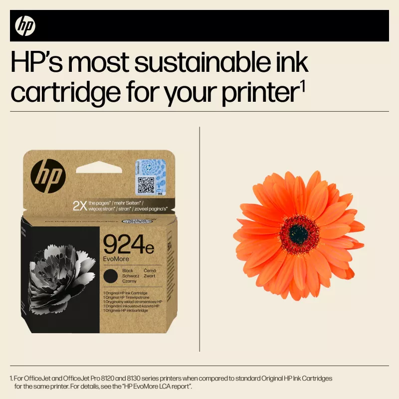 HP 924e EvoMore Original Melna Tinte
