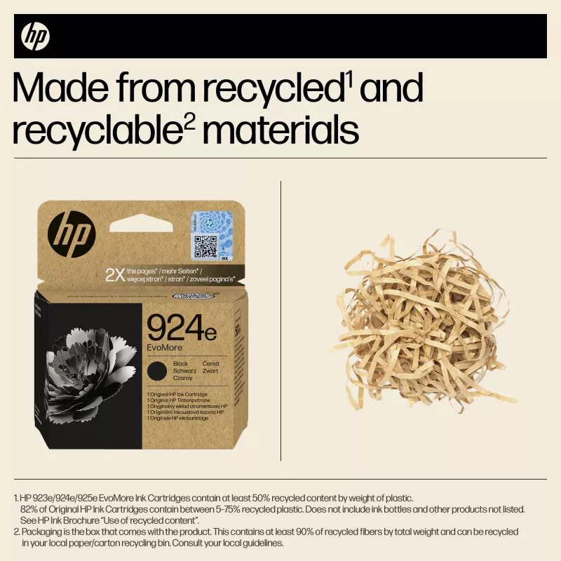 HP 924e EvoMore Original Melna Tinte
