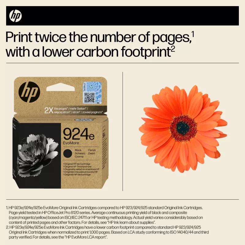HP 924e EvoMore Original Melna Tinte