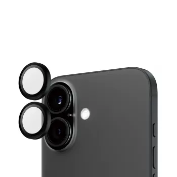 PanzerGlass® Hoops® kameras lēcu aizsargs melns iPhone 16 | 16 Plus