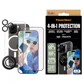 PanzerGlass ® 4-in-1 aizsardzības komplekts iPhone 16 Pro