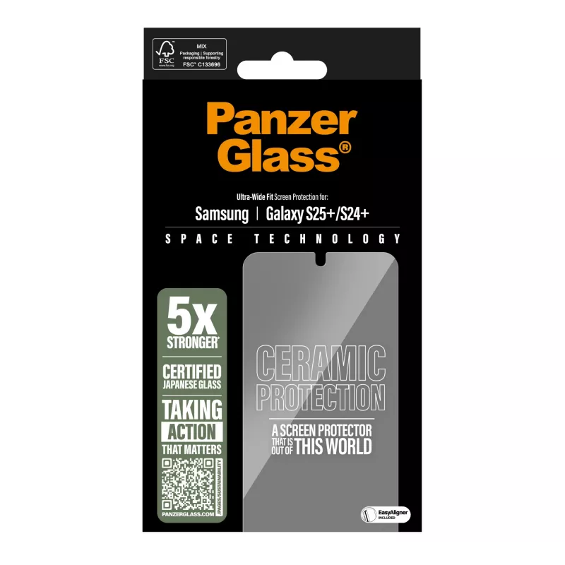 PanzerGlass® Keramikas Ekrāna Aizsargs Samsung Galaxy S25+ | S24+ | Ultra-Wide Fit ar EasyAligner