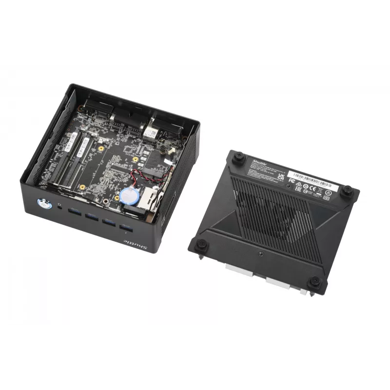 Shuttle Nano PC NT10H5, Intel Core Ultra 5 125H, Intel Arc grafika, 2xHDMI, 2xUSB 4.0 (DP), 2x2.5Gbit LAN, iesk. VESA, 24/7 darbība