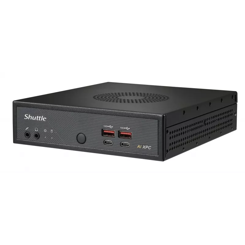 Shuttle Slim AI PC DN11H9 Intel Core Ultra 9 185H, Intel Arc grafika, 2xHDMI, 2x DP, 4x 2.5 Gbit LAN, VESA, 24/7 pastāvīga darbība