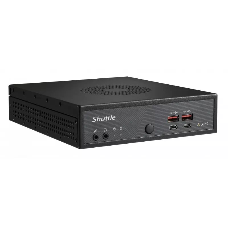 Shuttle Slim AI PC DN11H9 Intel Core Ultra 9 185H, Intel Arc grafika, 2xHDMI, 2x DP, 4x 2.5 Gbit LAN, VESA, 24/7 pastāvīga darbība