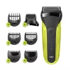 Braun Series 3 Shave&Style 300BT elektriskais skuveklis, melns/zaļš