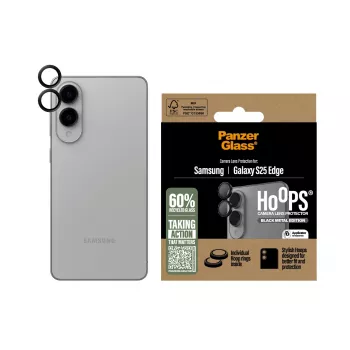 PanzerGlass® Hoops® Kameras objektīva aizsargs Melns Samsung S25 Edge