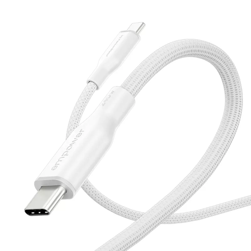 PanzerGlass empower™ by ® Racing 240W USB-C uz USB-C kabelis | USB 2.0 | 2m | sudrabaini balts