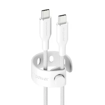 PanzerGlass empower™ by ® Racing 60W USB-C uz USB-C kabelis | USB 2.0 | 2m | Sudraba balts