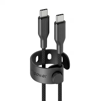 PanzerGlass empower™ by ® Racing 240W USB-C uz USB-C kabelis | USB 2.0 | 1,2m | Space Black