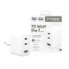 PanzerGlass empower™ by ® Turbo 70W daudzportu lādētājs ar 2 x USB-C + USB-A | EU spraudnis | Sudrabbalts