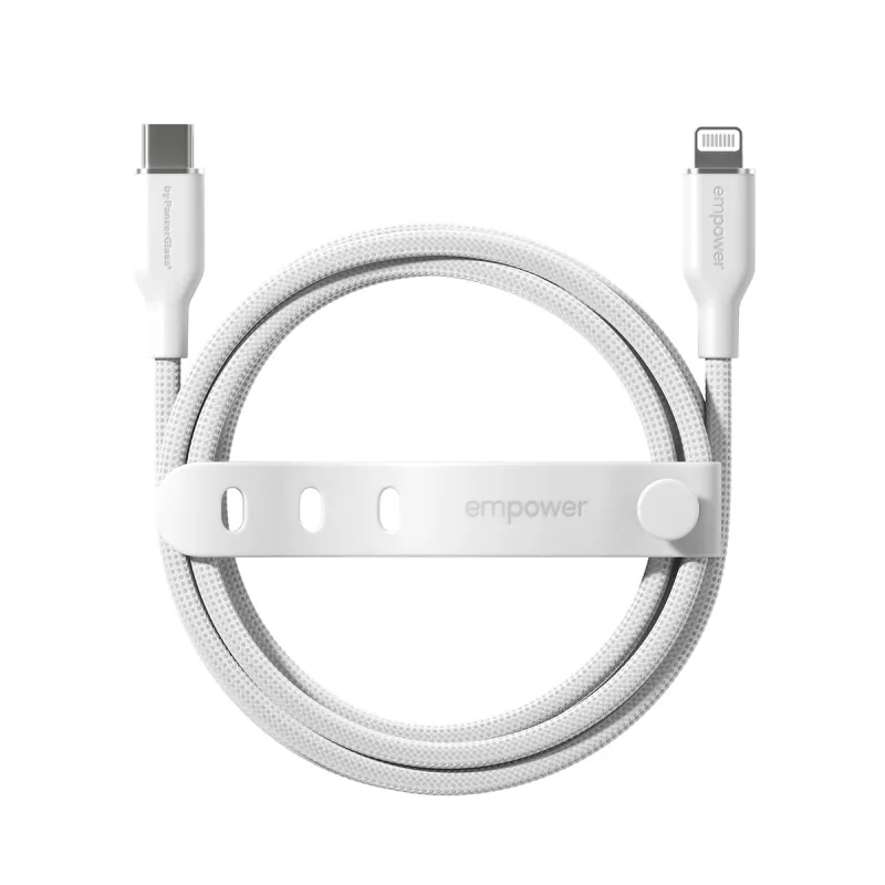 PanzerGlass empower™ by ® Racing 60W USB-C uz Lightning kabelis | USB 2.0 | 1.2m | Sudrabbalts