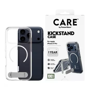 PanzerGlass CARE™ by ® Caurspīdīgs Maciņš ar Statīvu un MagSafe iPhone 17 Pro