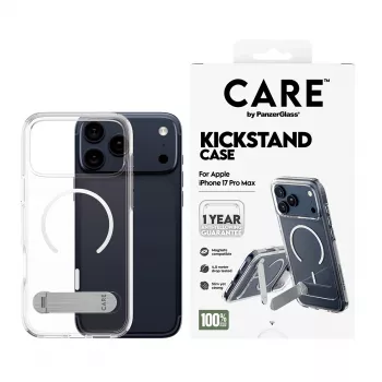 PanzerGlass CARE™ by ® Macīgs Caurspīdīgs Futrālis ar Statīvu un MagSafe iPhone 17 Pro Max
