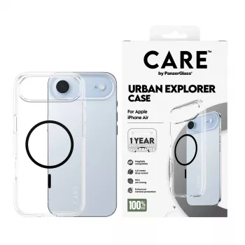 PanzerGlass CARE by Flagship Case Caurspīdīgs Urban Explorer Black MagSafe iPhone 17 Air