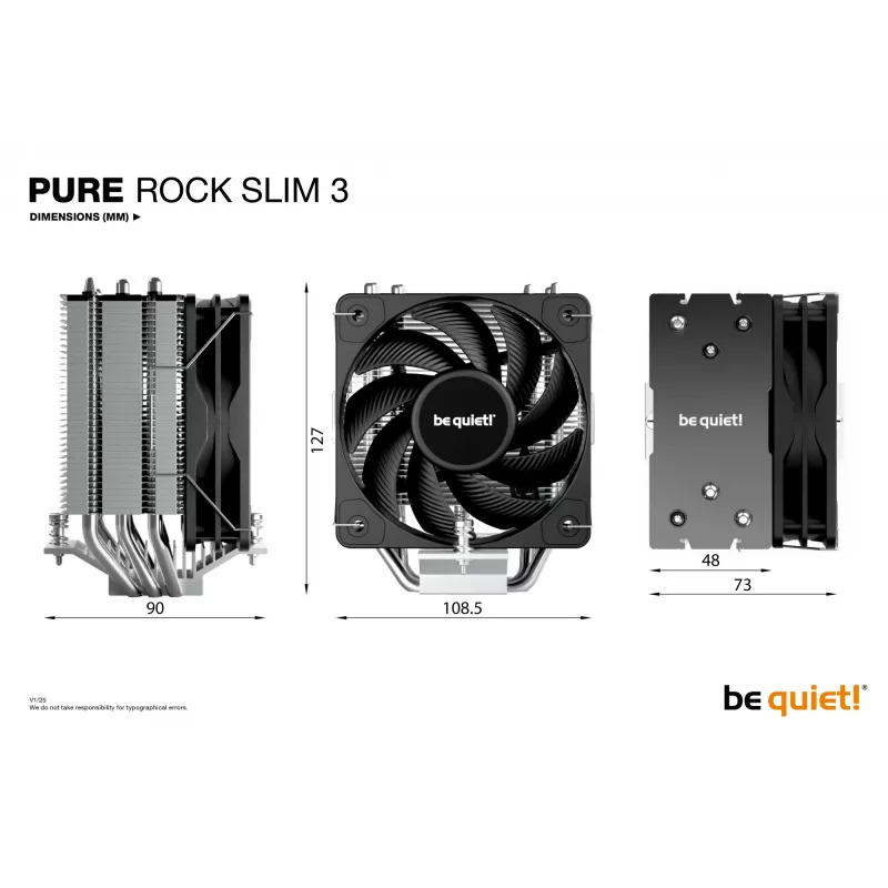 be quiet Pure Rock Slim 3 procesora dzesētājs 10 cm Sudrabs 1 gab.