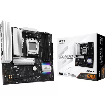 Mātesplate ASRock A620AM Pro Rs AM5 AMD A620A 4 x DDR5 1 x HDMI 2.1 (TMDS/FRL 8G saderīgs) 1 x DisplayPort 1.4 ar DSC mATX