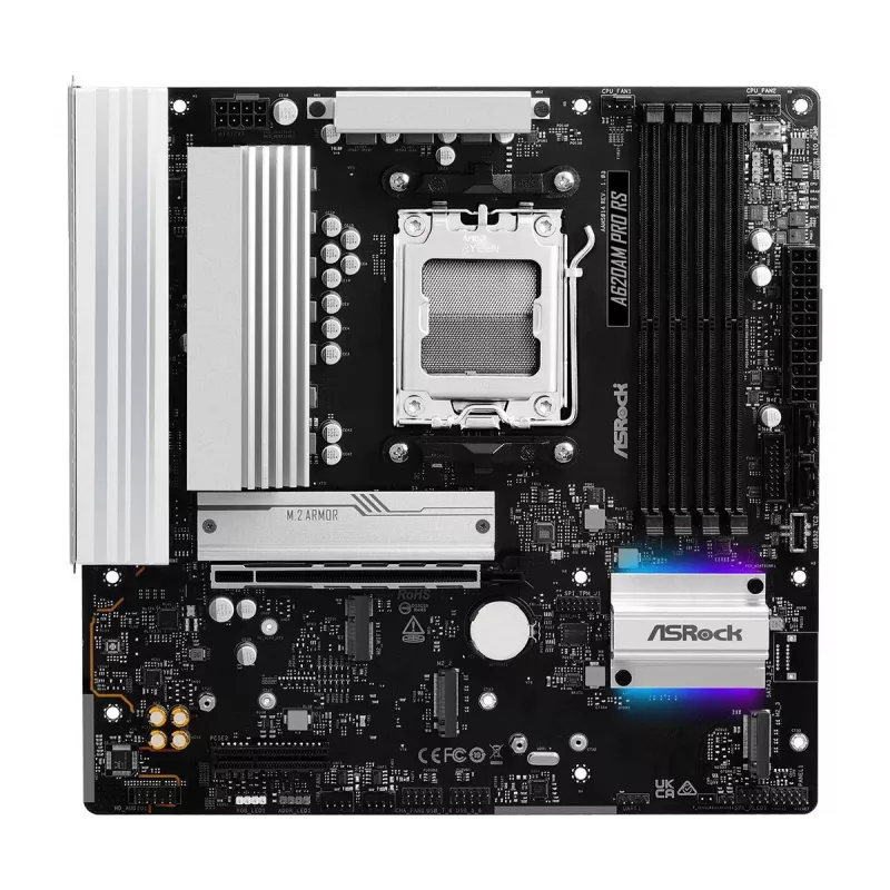ASRock A620AM Pro RS mātesplate, Socket AM5, AMD A620A, micro ATX, USB-C 3.2 Gen 1, 2,5 Gigabit LAN