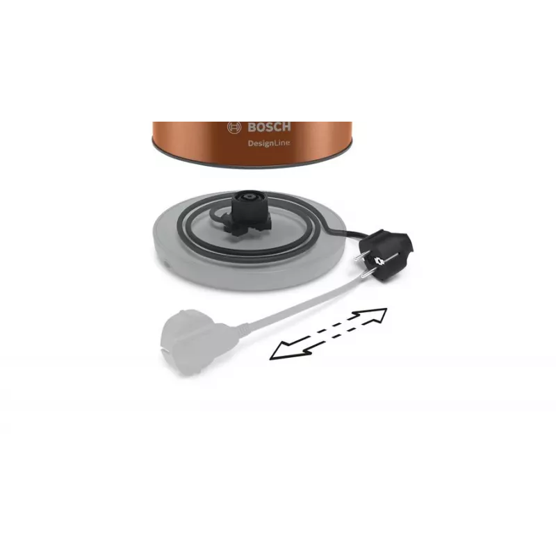 Bosch TWK4P439 elektriskā tējkanna 1.7 L 2400 W Melna, Zelts