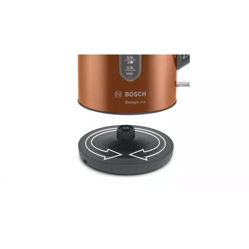 Bosch TWK4P439 elektriskā tējkanna 1.7 L 2400 W Melna, Zelts
