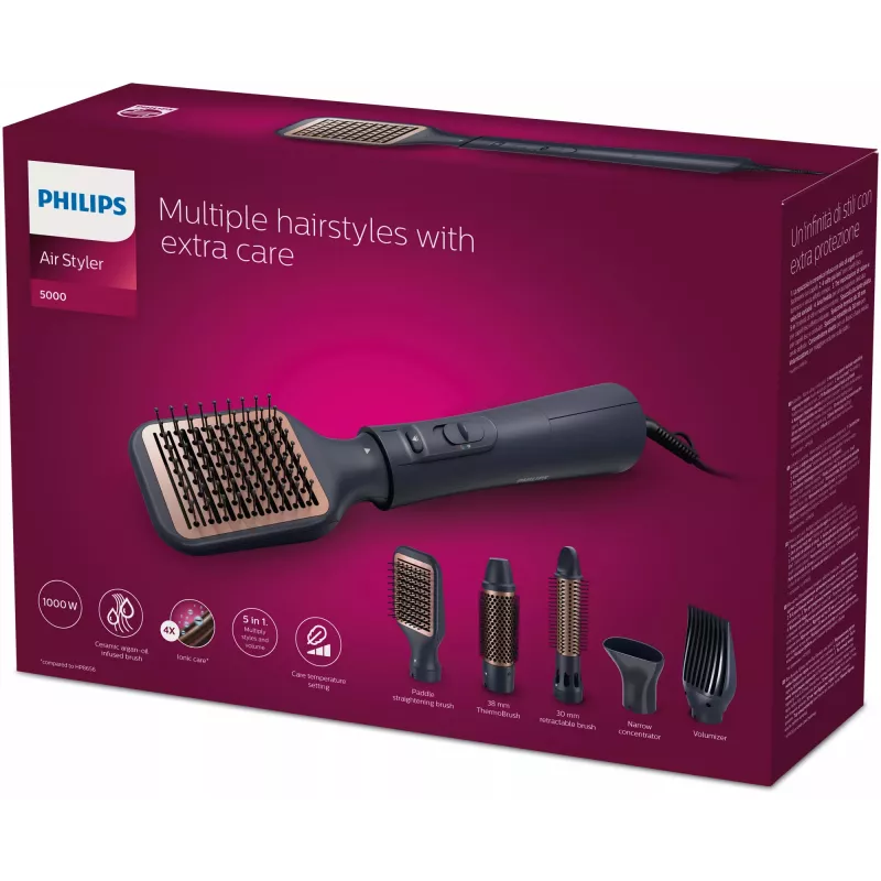 Philips 5000 Series BHA530/00 matu veidošanas suka Air Styler, 1000 W, melna