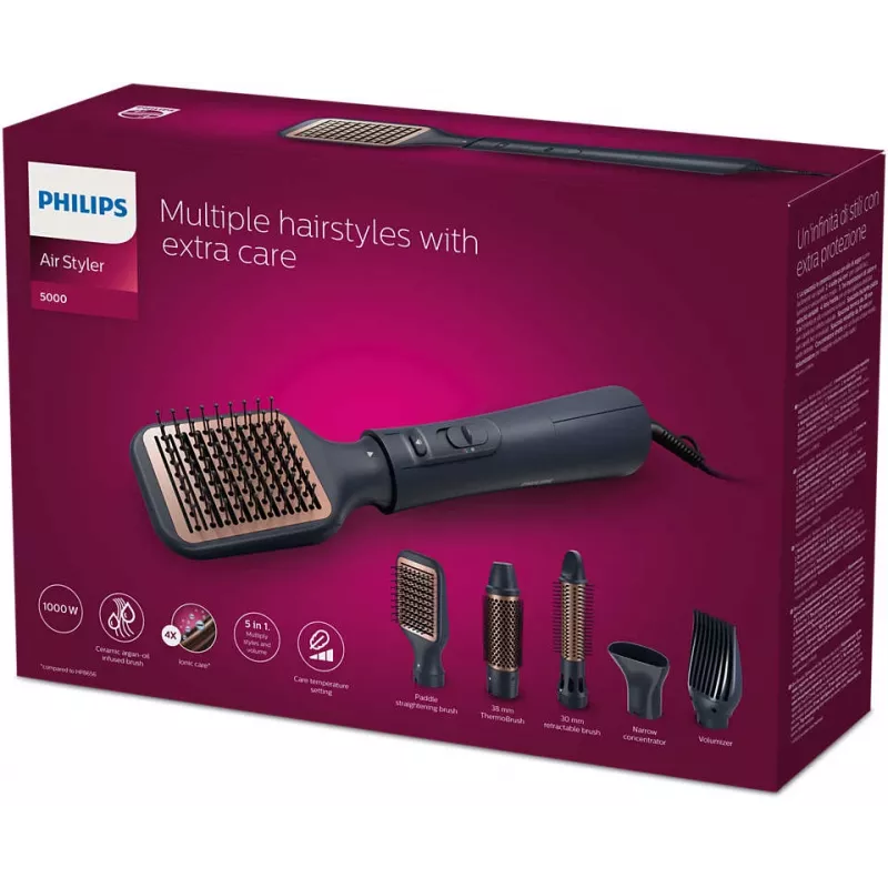 Philips 5000 Series BHA530/00 matu veidošanas suka Air Styler, 1000 W, melna
