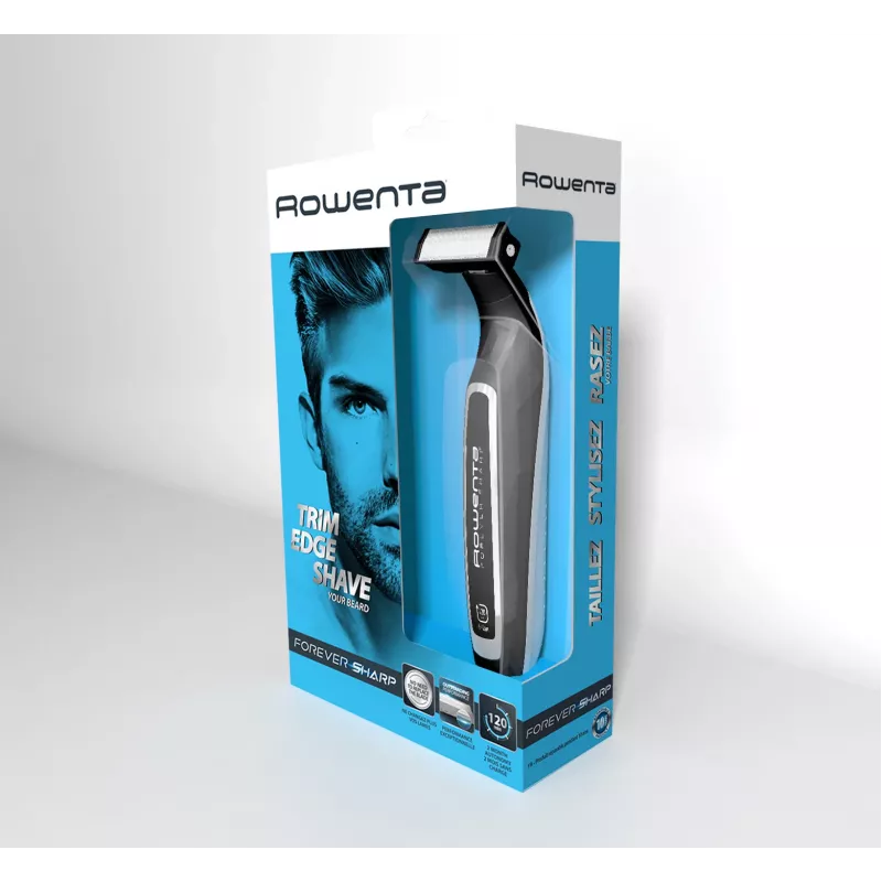 Rowenta Forever Sharp TN6000 bārdas trimmeris - apgriešanai, kontūru veidošanai un skūšanai, 120 min darbības laiks