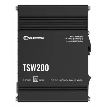 TELTONIKA TSW200 Rūpnieciskais nemanāmais PoE+ Gigabit Ethernet Slēdzis