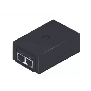 PoE adapteris UBIQUITI POE-24-24W — 24 V PoE, 2 × RJ-45 Fast Ethernet porti, 88×57×33 mm