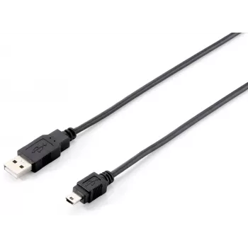 Equip USB 2.0 A-Mini-B kabelis, 1.8m, melns