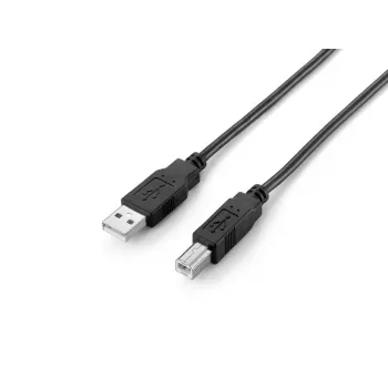 Equip USB 2.0 kabelis A tipa uz B tipu, 2,0 m, melns