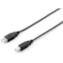 USB 2.0 kabelis A tipa vīrišķais uz B tipa vīrišķais Equip 128861 3,0 m Melns