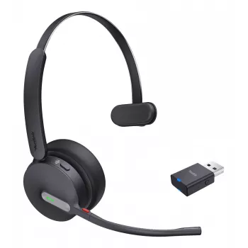 Yealink WH64 Hybrid Mono Teams Bezvadu Austiņas Galvas saite Birojam/Zvanu centram Micro-USB Bluetooth Melna