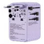 Verbatim Charge 'n' Travel 100W universāls ceļojumu adapteris ar ievelkamu kabeli Violeta