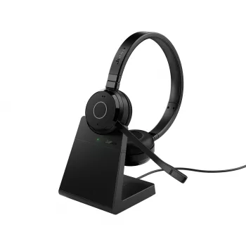 Jabra Evolve 65 TE - Link390a UC Stereo (ar statīvu), vadu un bezvadu, 20 - 20000 Hz, birojam/zvanu centram, 106.3 g, austiņas, melna