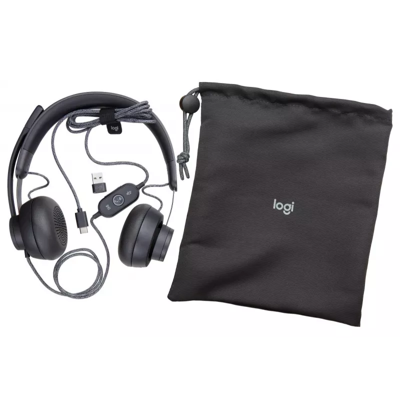 LOGITECH Zone Wired - USB-C / USB-A - Austiņas - Microsoft Teams sertificētas - Melnas