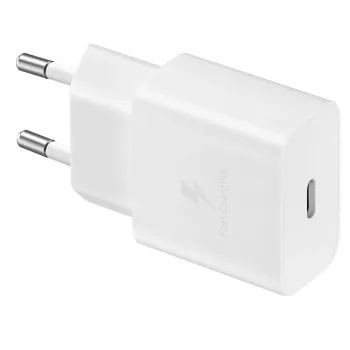 Lādētājs mobilajām ierīcēm Samsung EP-T1510NWEGEU, 15W USB-C, 100–240V AC, iekštelpām, balts